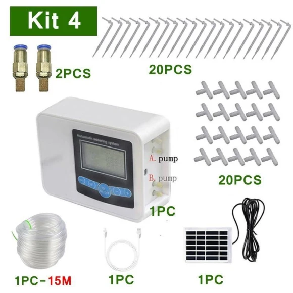 Automatic Drip Irrigation System with Timer and Dual Solar Pump — Controllers, Bling Bling Goods