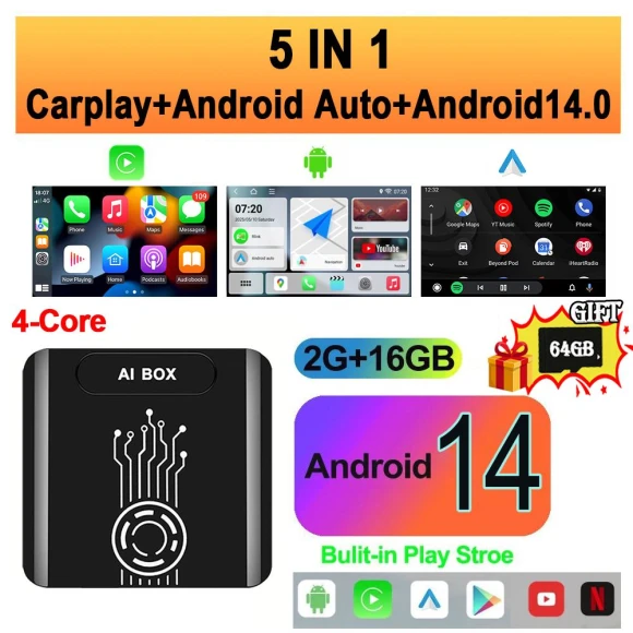 CarPlay Android Auto Smart Dongle — In-Dash, CarlinKit