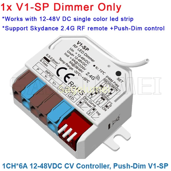 Dimmable LED Controller with RF Remote and Smart App Control — Ceiling Fan Wall Controls, Skydance