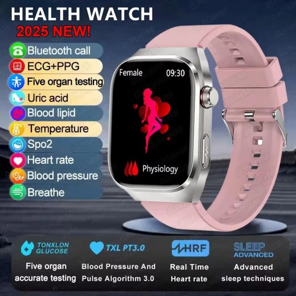 Health Smartwatch with ECG and AI Diagnostics — Smartwatches, GUHUAVMI