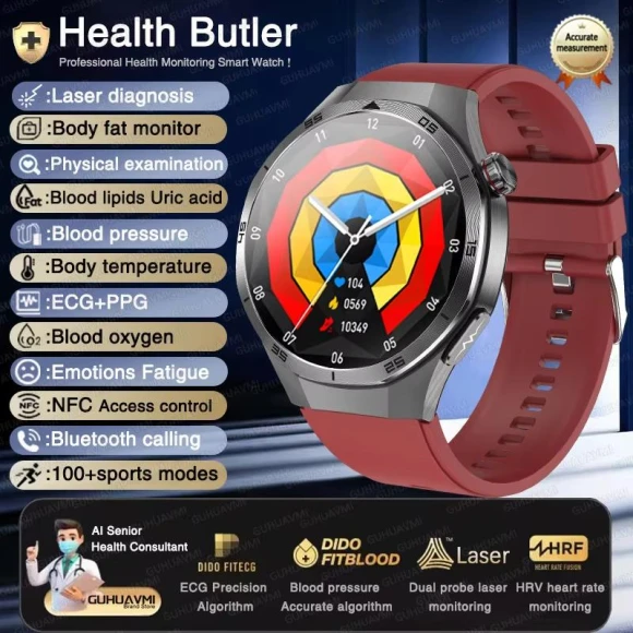 Health Watch with AI Diagnostic, ECG, Blood Pressure, and Bluetooth Calling — Smartwatches, JT-Online