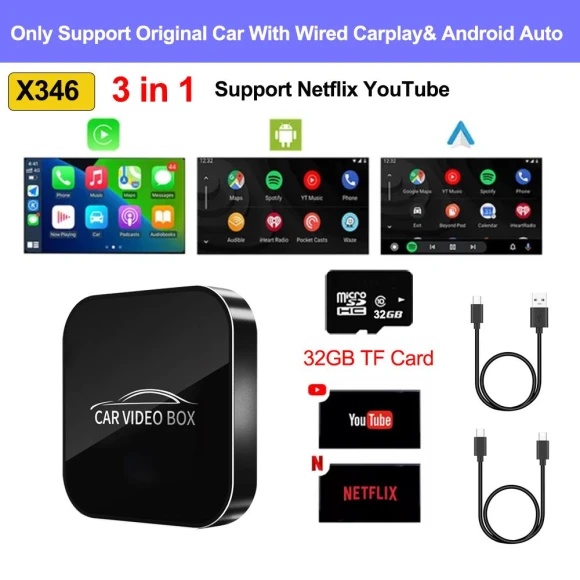 Wireless CarPlay Android Auto Smart TV Box — In-Dash, COOKING-MALL