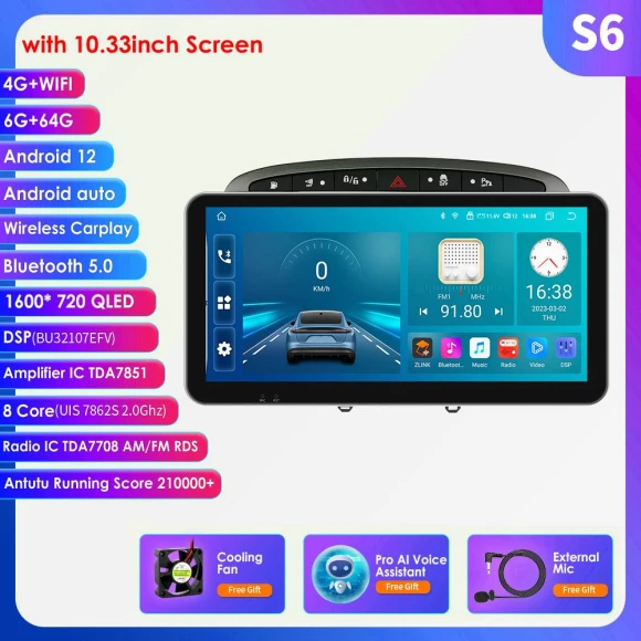 9-inch Android Auto CarPlay Multimedia Video Player GPS Navigation System — In-Dash, Hizpo