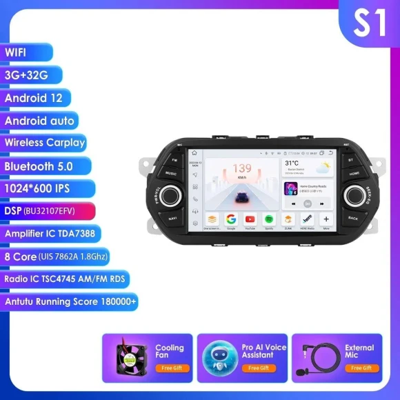 Android Car Stereo with GPS and Wireless CarPlay — In-Dash, Hizpo