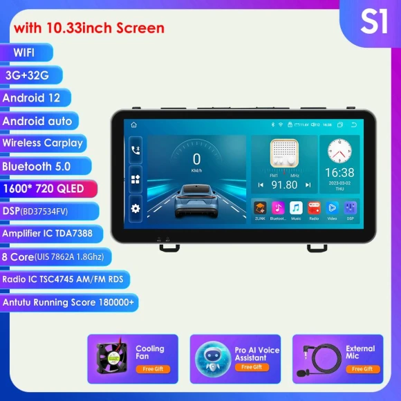 Double Din Car Multimedia System with GPS and Touchscreen — In-Dash, Hizpo