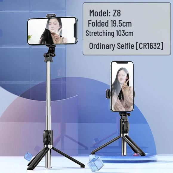 Integrated Bluetooth Selfie Stick and Tripod for Mobile Phones — Camera Supports, AI Supermarket