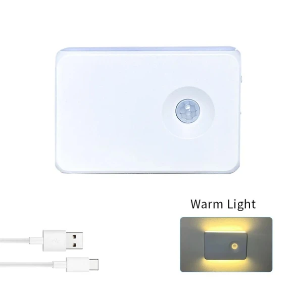 Rechargeable LED Human Body Sensor Light Motion Sensor Night Light Magnetic Cabinet Lights RGB Wall Lights — Night Lights, Byikun