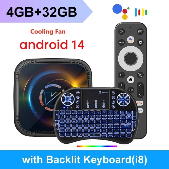 Smart TV Box with Cooling Fan — Streaming Devices, VONTAR