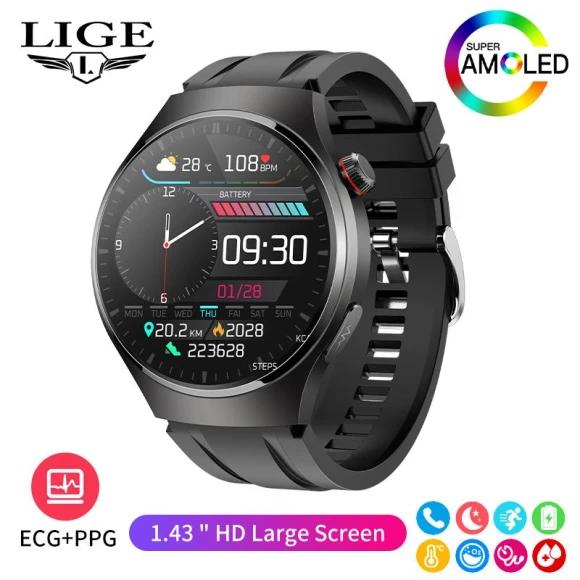 Smart Watch with ECG and PPG Health Monitoring — Smartwatches, LIGE