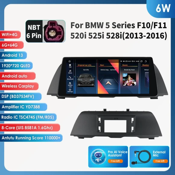 10.25-inch Car Multimedia Player with GPS Navigation, Apple CarPlay, Android Auto, and DSP — In-Dash, Hizpo