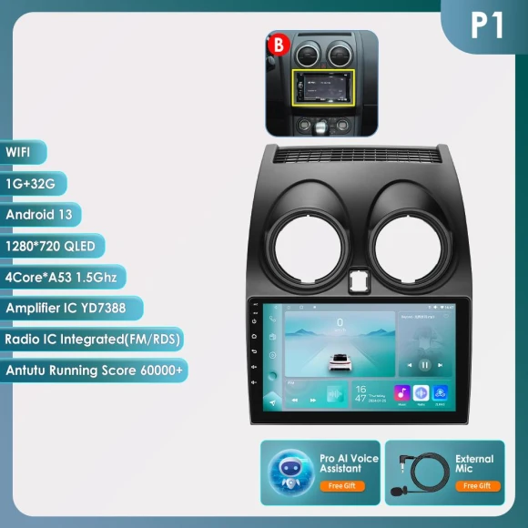 Android Auto Car Radio with 9-inch Display — In-Dash, OSSURET