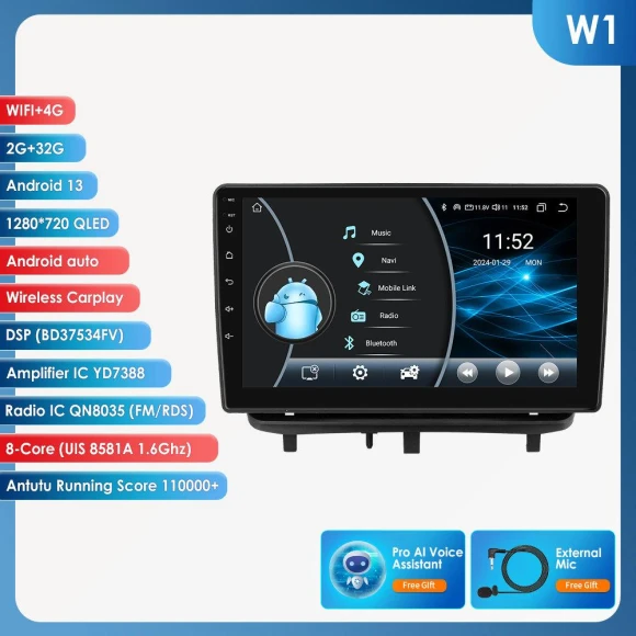 Android Car Multimedia System with GPS and 4G — In-Dash, OSSURET