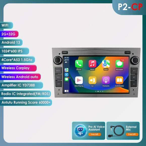 Android Car Stereo with Wireless CarPlay — Stereo Receivers, Hizpo