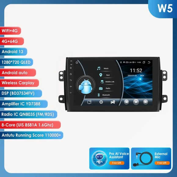 Car Multimedia Player with Android OS and 4G LTE — In-Dash, Hizpo