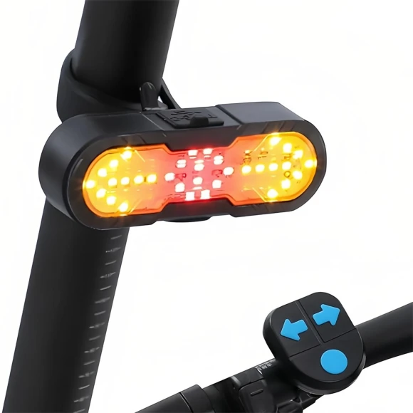 Smart Bike Tail Light with Turn Signal and Wireless Remote Control — Bike Light Sets, JINKEY
