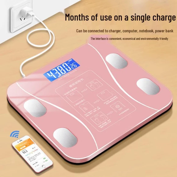 Smart Bluetooth Body Fat Scale — Body Composition Analysis, Jinmiao