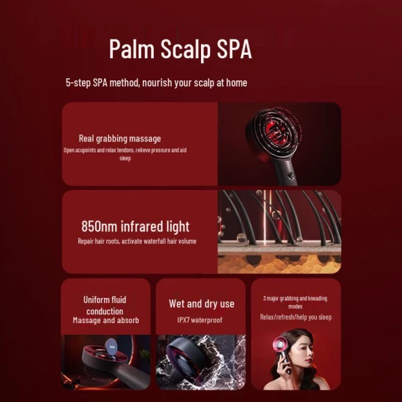 Red Light Smart Scalp Massager — Head Relaxation Tools, Breo