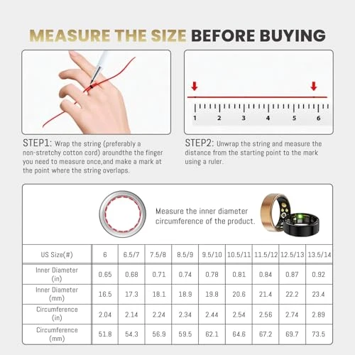 Health Fitness Tracker Ring — Smart Ring, Oucscru