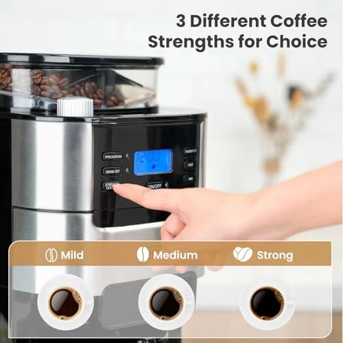 10-Cup Coffee Maker with Built-in Burr Grinder — Beverage Warmers, Gevi