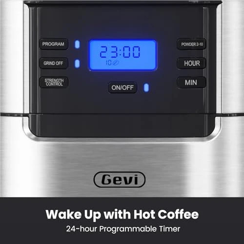 10-Cup Coffee Maker with Built-in Burr Grinder — Beverage Warmers, Gevi