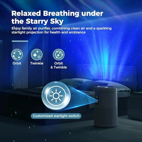 Air Purifier with Star Projector — Activated Carbon Air Purifiers, AROEVE