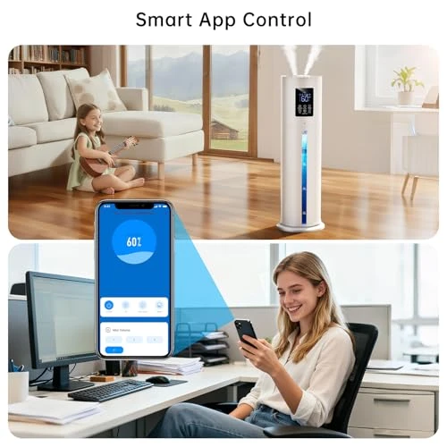 Large Room Smart Humidifier with Diffuser and Ambient Lights — Air Moisturizers, Hiswelle