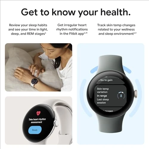 Smartwatch with Heart Rate Tracking, Stress Management, and Safety Features — Smart Watch, Google