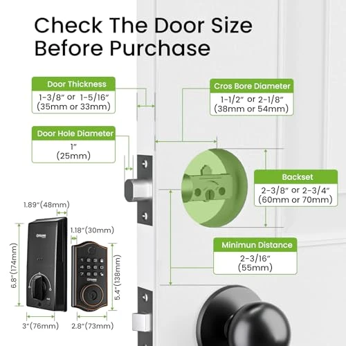 Smart Deadbolt Front Door Lock, GHome Smart