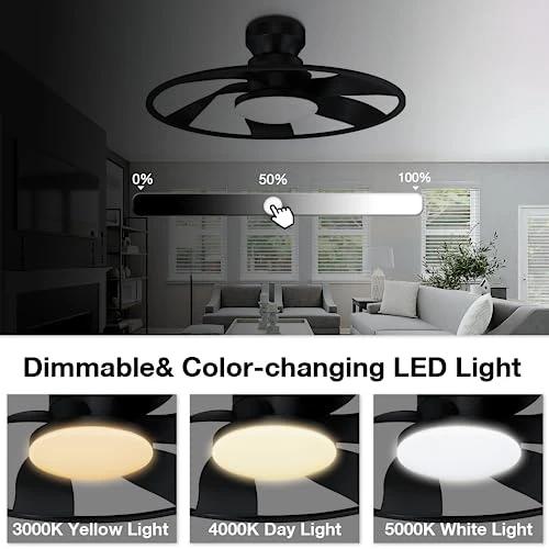 Smart Low Profile Ceiling Fan with Lights — Ceiling Fans, Hoenofly