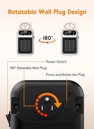 WIFI Wall Outlet Space Heater with Remote and LED Display — Portable Heating Solutions, GiveBest