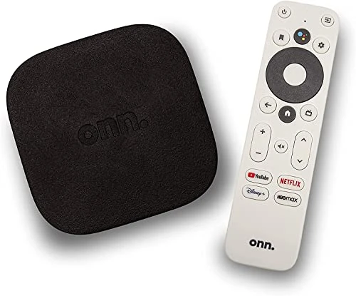 Android TV 4K UHD Streaming Device with Voice Remote Control — Ultra HD Media Players, Onn