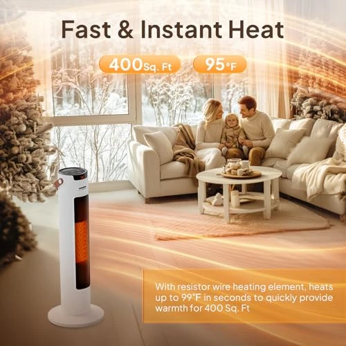 Electric Space Heater with Remote and App Control — Portable Heating Solutions, ROVSUN