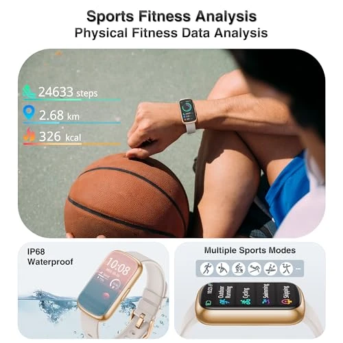 Fitness Tracker with Heart Rate, Blood Pressure, and Blood Oxygen Monitor — Smartwatches, RLQA