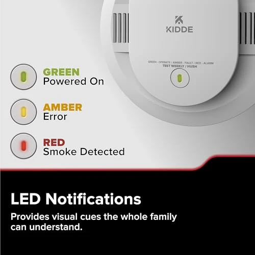 Hardwired App Enabled Smart Smoke Detector with AA Backup Battery, Interconnected Alarm — Carbon Monoxide Detectors, Kidde