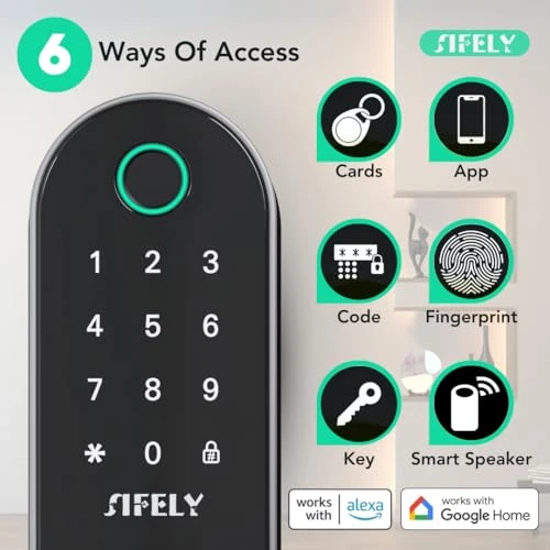 Smart Door Lock with Handle and Keypad — Electromagnetic Security Locks, Sifely
