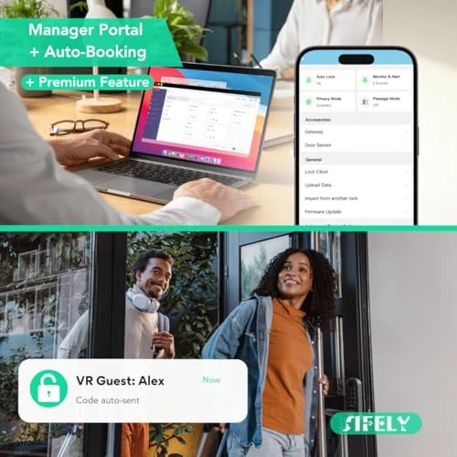 Smart Door Lock with Handle and Keypad — Electromagnetic Security Locks, Sifely