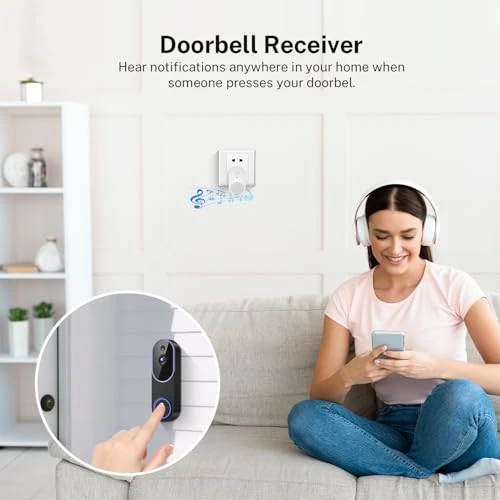 Smart Video Doorbell Camera with Doorbell Receiver — Smart Home Security, KyraNexo