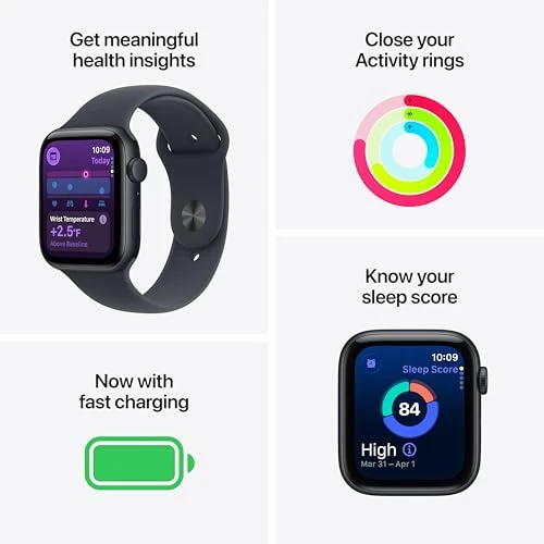 Smartwatch with GPS, Fitness and Sleep Tracking, Heart Rate Monitor, Always-On Display, Water Resistant — Smartwatches, Apple