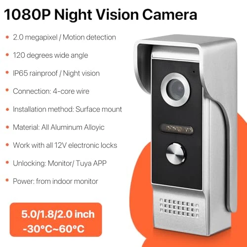 Video Doorbell Intercom System with Monitor — Smart Home Security, AMOCAM