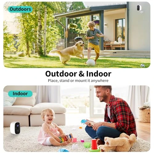 Wireless Security Cameras Outdoor/Indoor, 2K UHD WiFi Smart Security Camera, Battery Powered, Motion Detection, 2-Way... — Outdoor Security Cameras, Tziarp