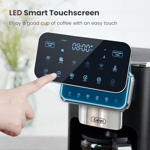12-Cup Programmable Coffee Maker with Touch Screen & Reusable Filter — Coffee Makers, Gevi
