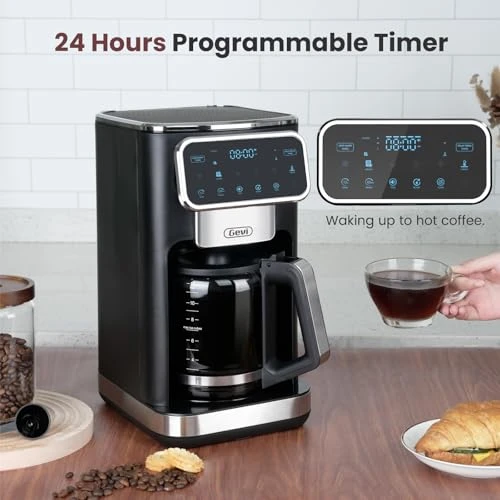 12-Cup Programmable Coffee Maker with Touch Screen & Reusable Filter — Coffee Makers, Gevi