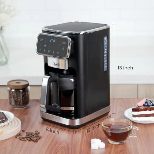 12-Cup Programmable Coffee Maker with Touch Screen & Reusable Filter — Coffee Makers, Gevi