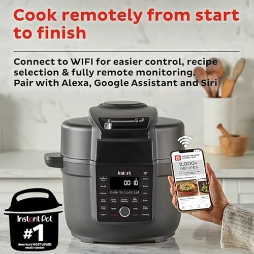6.5 Quart Air Fryer & Pressure Cooker Combo with Wi-Fi — Electric Pressure Cookers, Instant Pot