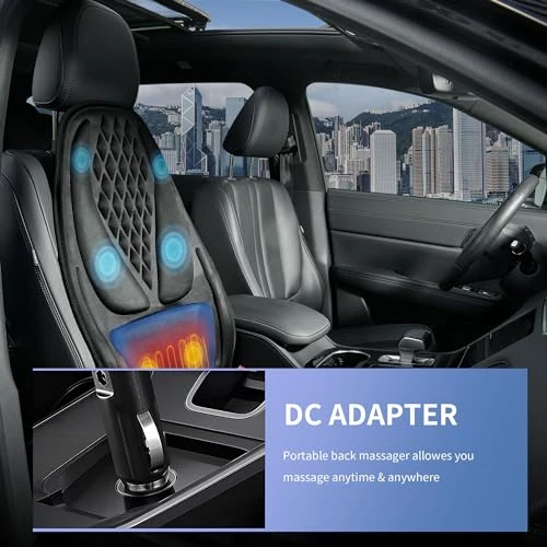 Back Massager with Heat, Massage Seat Cushion with 3D Lumbar Support, 8 Vibrating Motors Massager Chair Pad for Full... — Back Relief Solutions, Comrelax