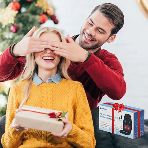 Back Massager with Heat, Massage Seat Cushion with 3D Lumbar Support, 8 Vibrating Motors Massager Chair Pad for Full... — Back Relief Solutions, Comrelax