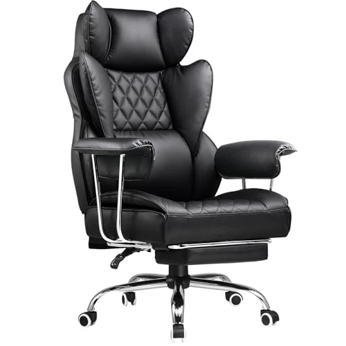 Big and Tall Office Chair with Footrest — Desk Chairs, COMHOMA