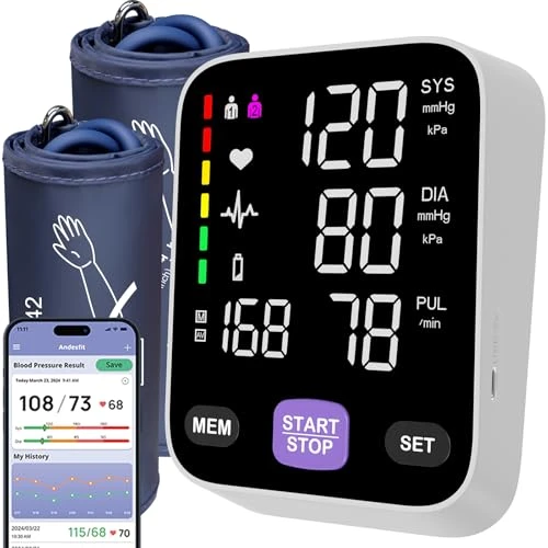 Bluetooth Blood Pressure Monitor with Dual Cuffs — Blood Pressure Monitors, Andesfit