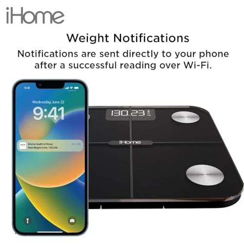 Digital WiFi Smart Scale for Body Weight — Weight Management Tools, iHome