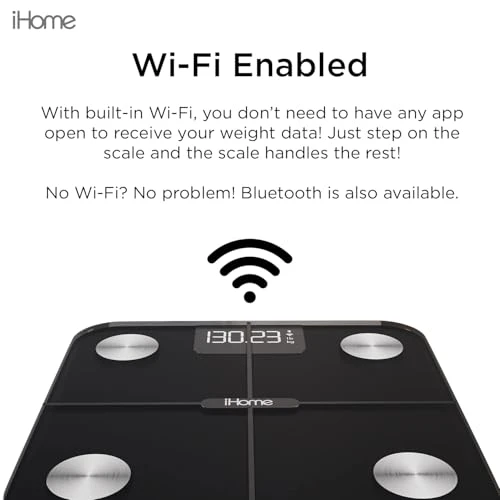 Digital WiFi Smart Scale for Body Weight — Weight Management Tools, iHome